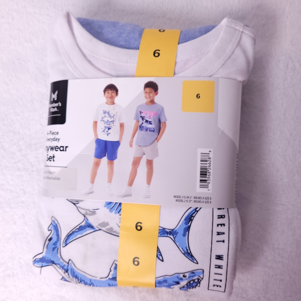 Member's Mark Boy's 4-Piece Mix N Match Everyday Playwear Outfit Set Size 6
